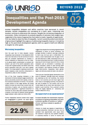 Inequalities and the Post-2015 Development Agenda (Beyond 2015 Brief No. 2)